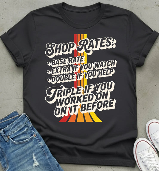Retro Shop Rates T-Shirt