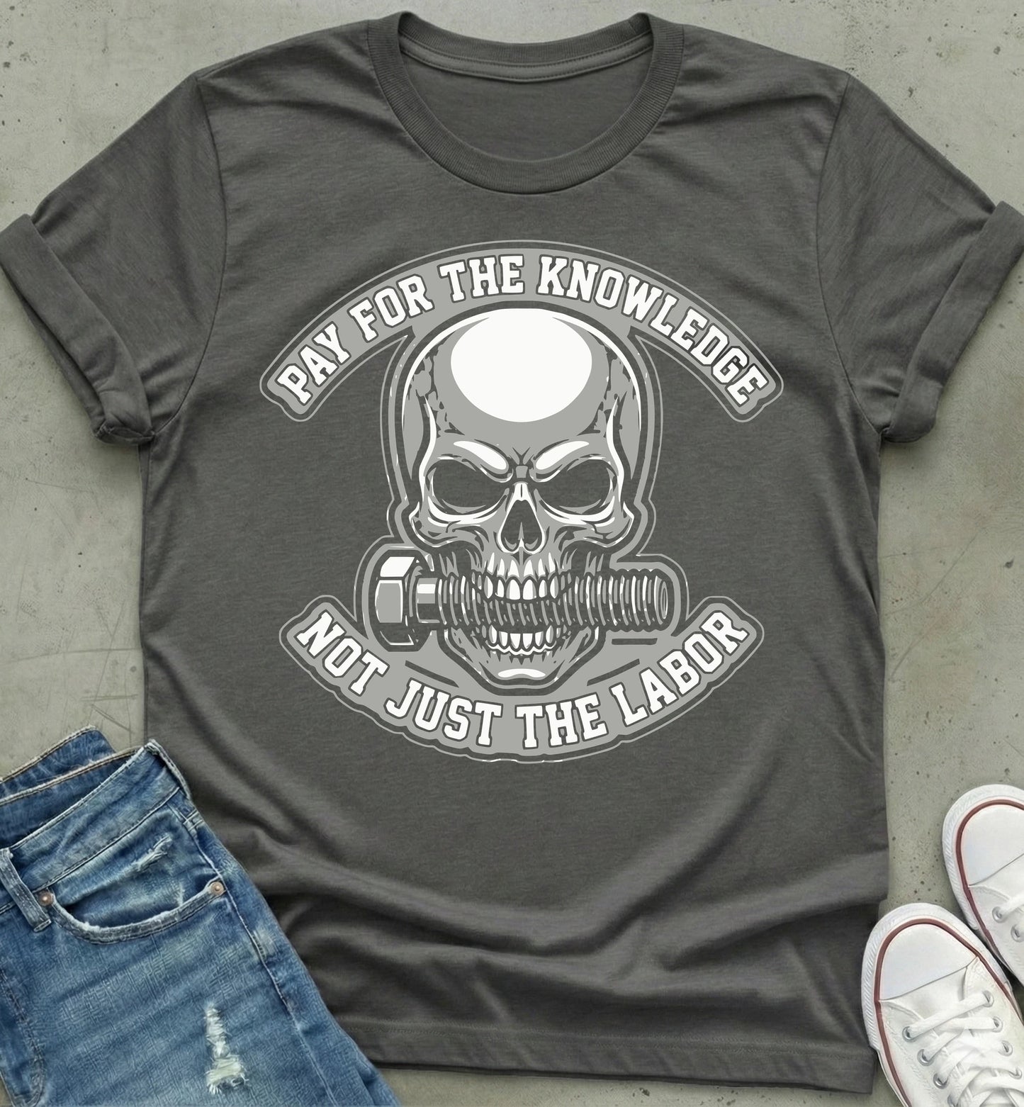 "Knowledge & Labor Skull Graphic Tee"