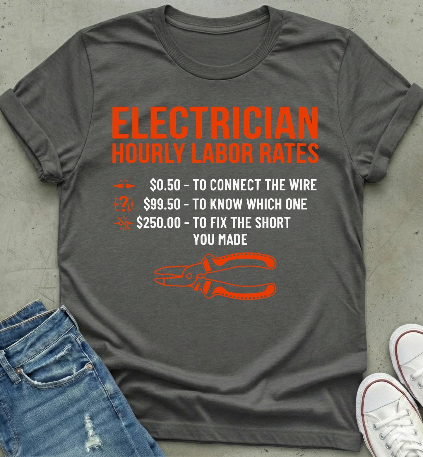 Electrician's Humor Hourly Rates Shirt