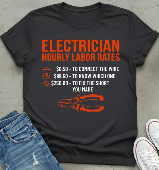 Electrician's Humor Hourly Rates Shirt