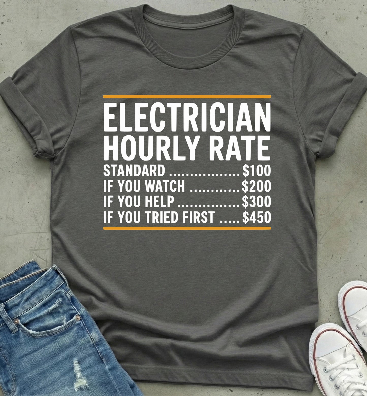Electrician Hourly Rate Chart Tee
