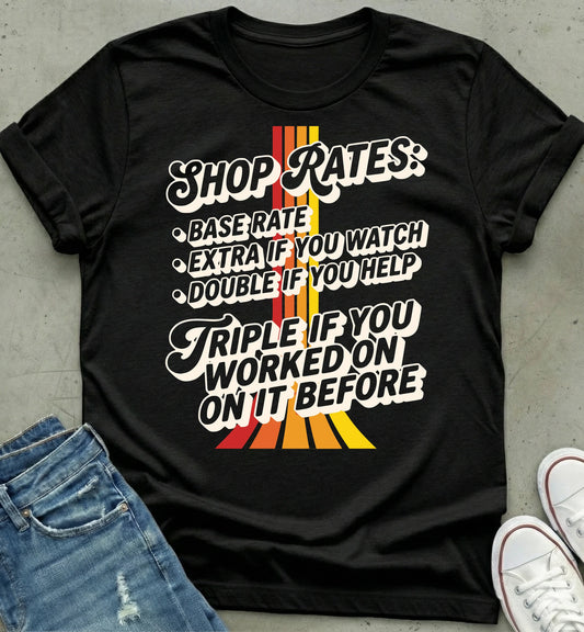 Retro Shop Rates T-Shirt