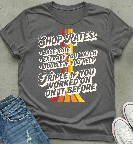 Retro Shop Rates T-Shirt