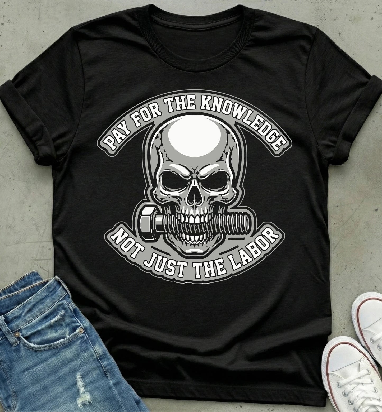 "Knowledge & Labor Skull Graphic Tee"