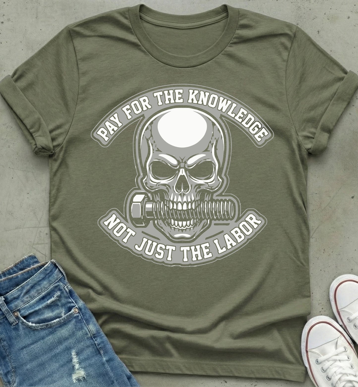 "Knowledge & Labor Skull Graphic Tee"
