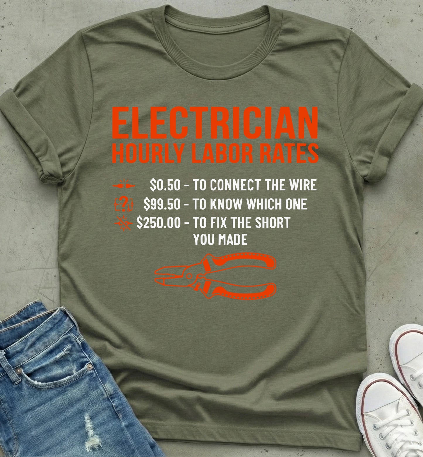 Electrician's Humor Hourly Rates Shirt