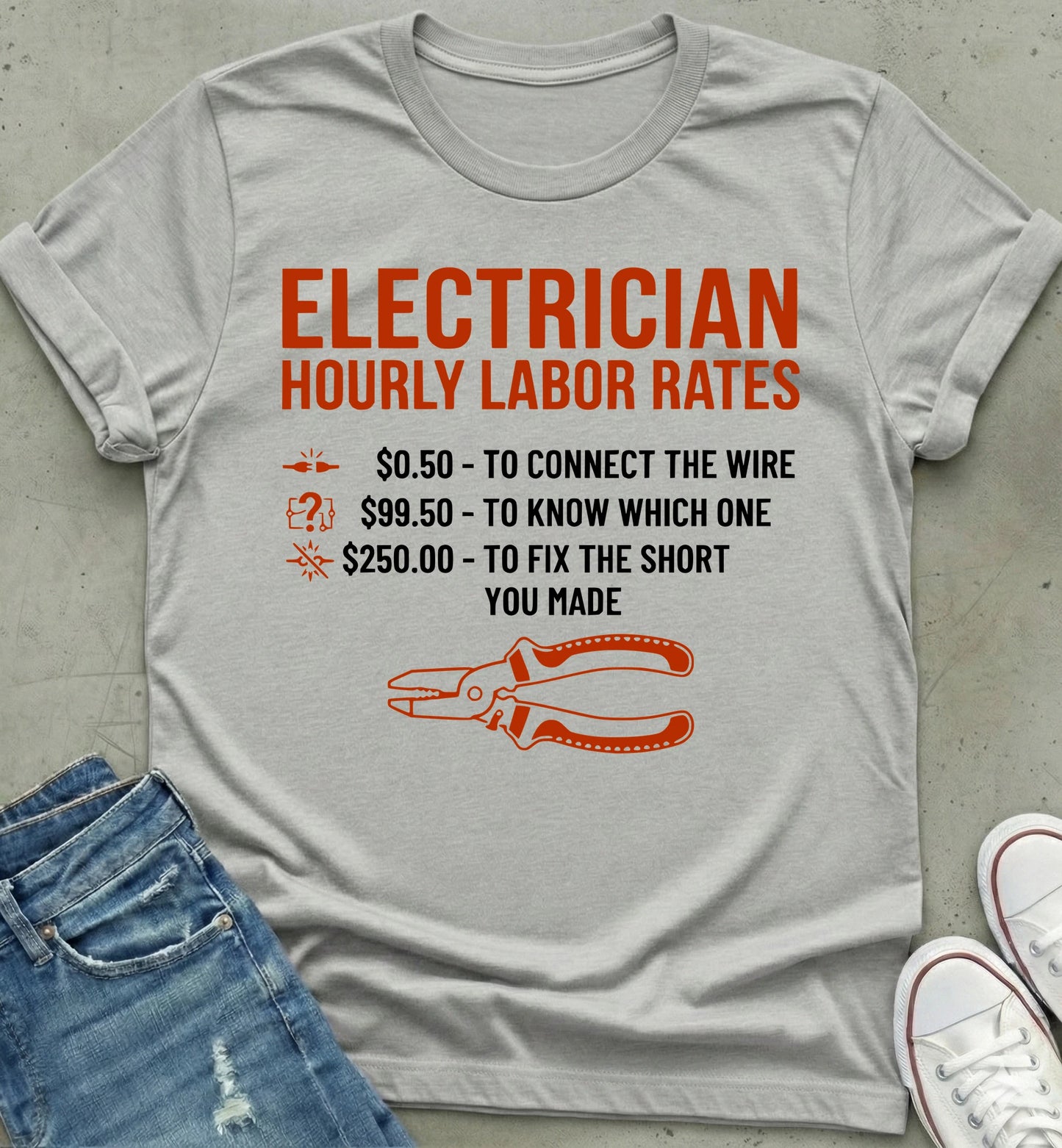 Electrician's Humor Hourly Rates Shirt
