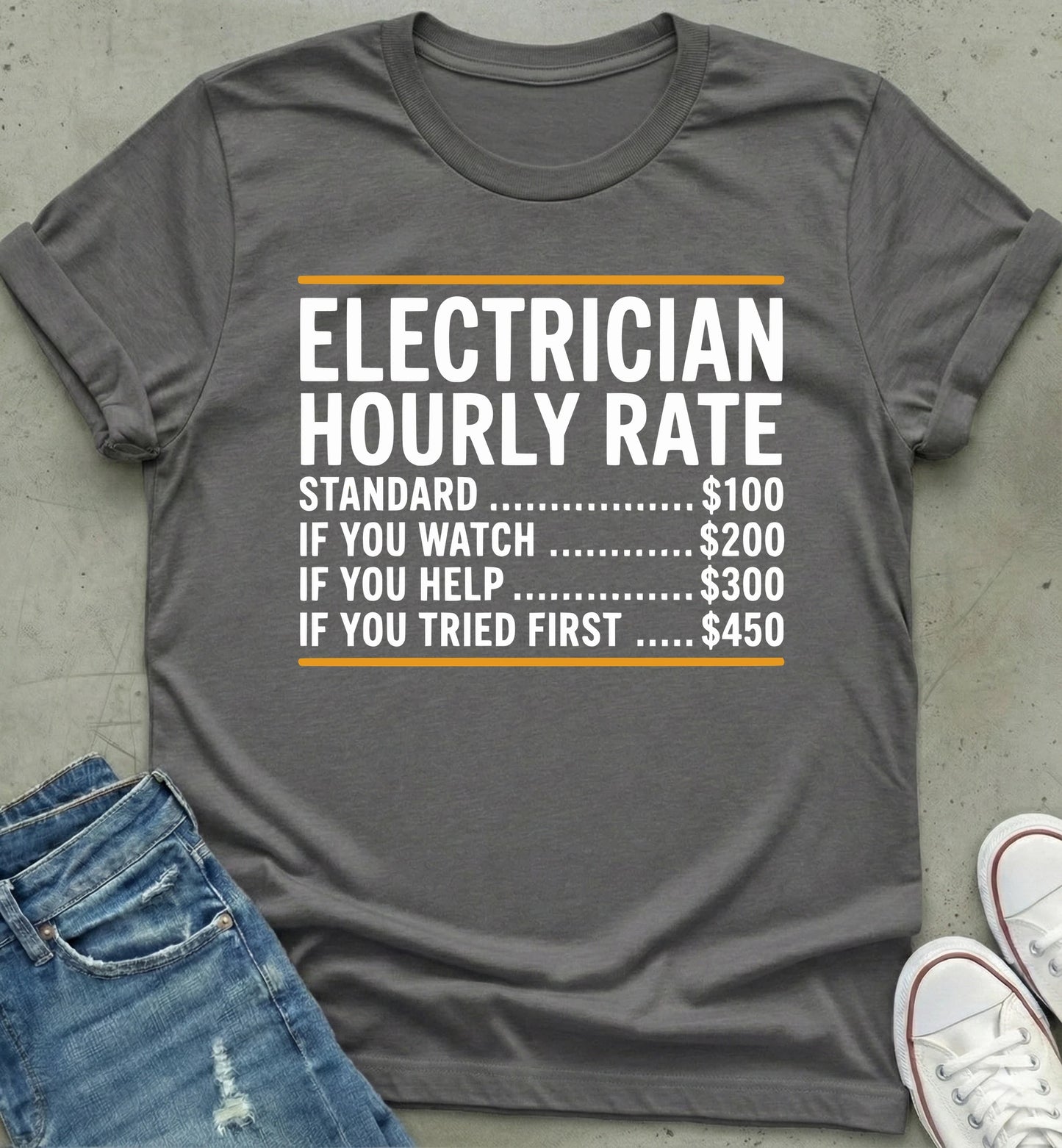 Electrician Hourly Rate Chart Tee