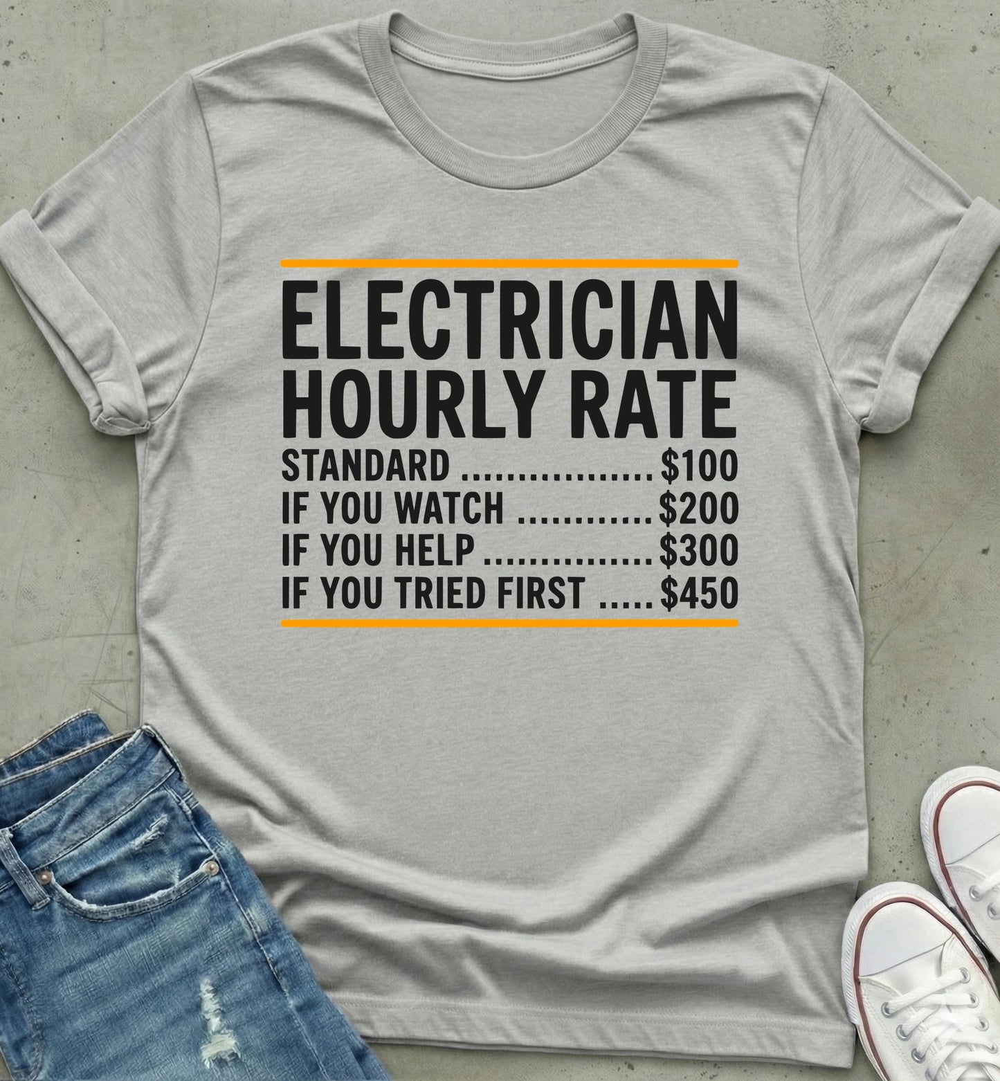 Electrician Hourly Rate Chart Tee