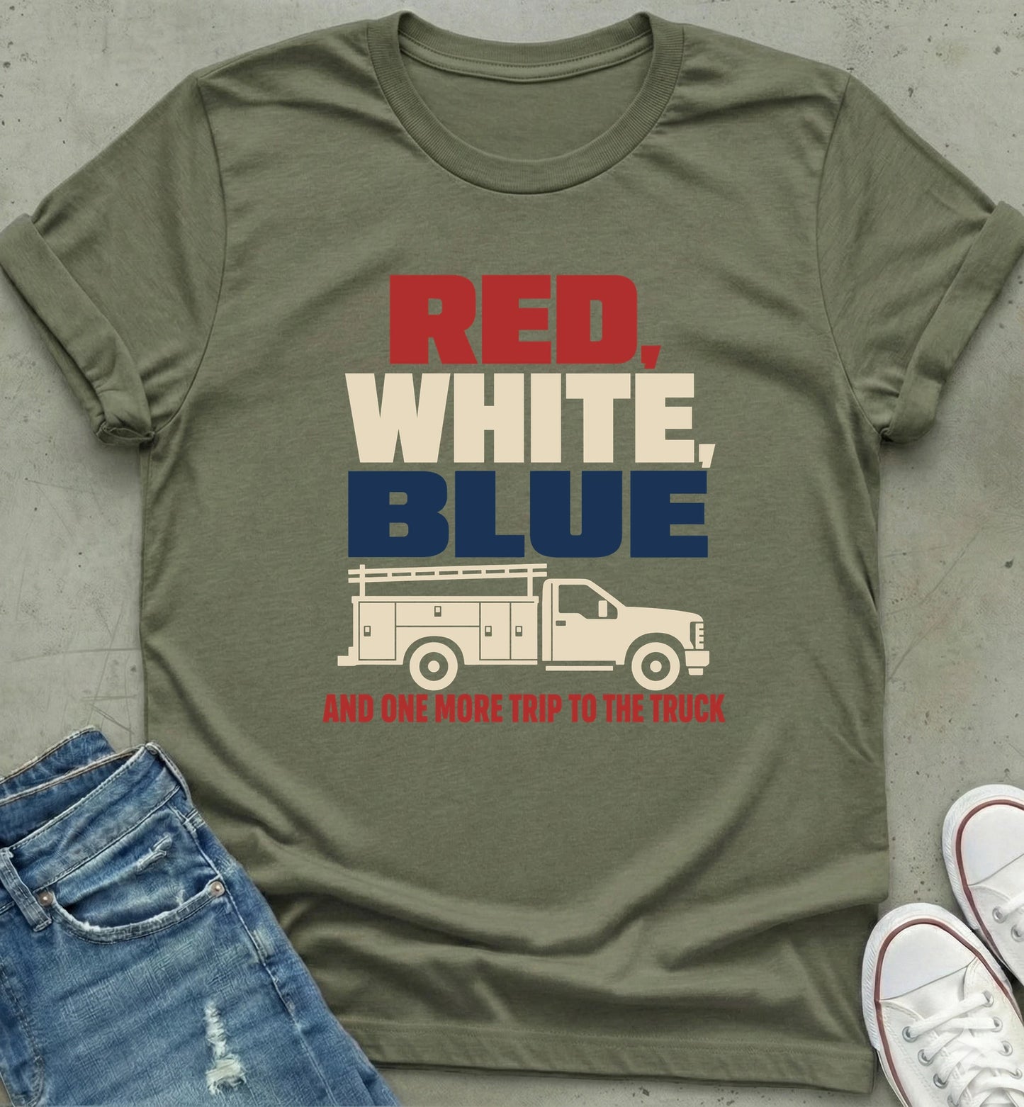 Red White Blue Truck Tee