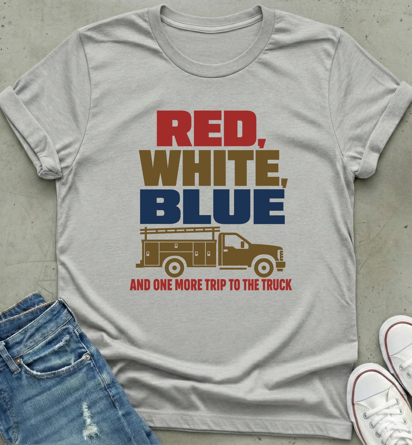 Red White Blue Truck Tee